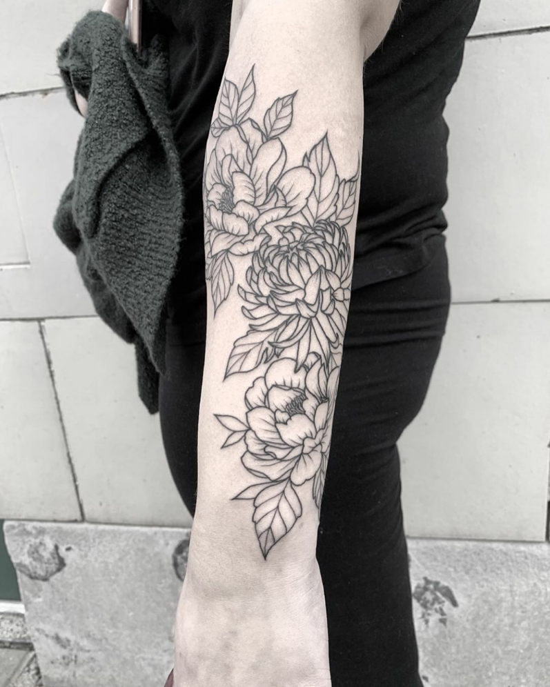 Chrysanthemum Tattoo 3