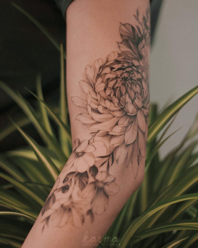 Chrysanthemum Tattoo 5