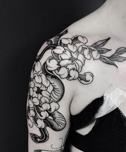 Chrysanthemum Tattoo 7