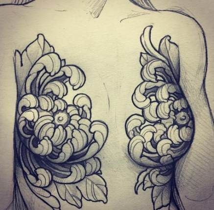 Chrysanthemum Tattoo 9