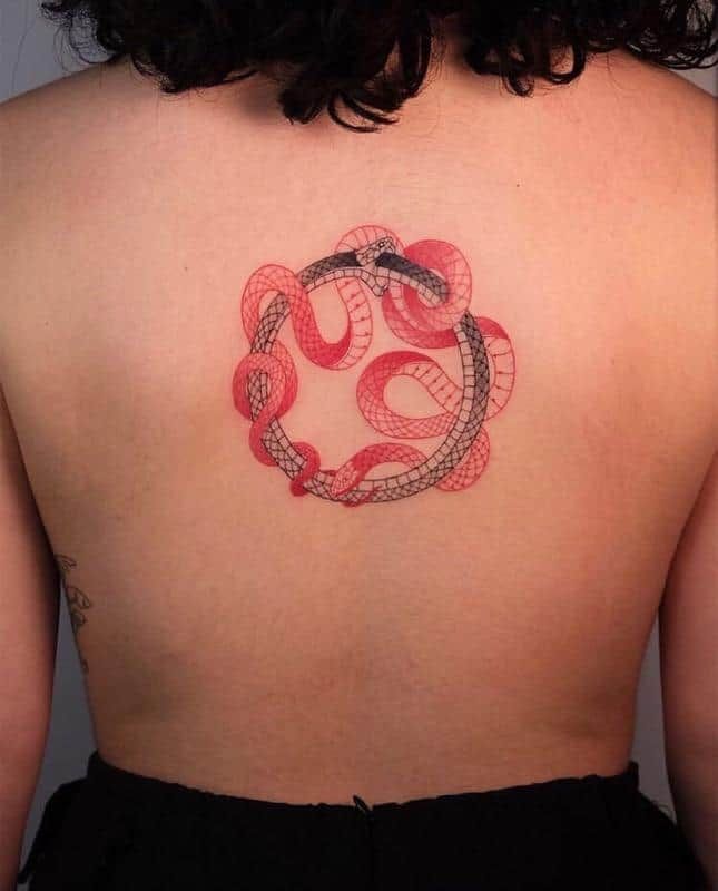 snake eating itself tattoo