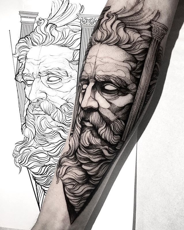 zeus drawing tattoo