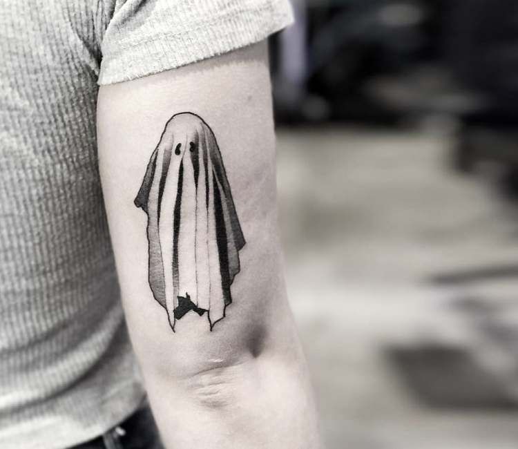 Premium Vector  Ghost collection theme combination tattoo design in  monoline style