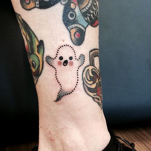 Small Ghost tattoo Crazy ghost tattoo by YOUTA TATTOOS small tattoo idea   YouTube