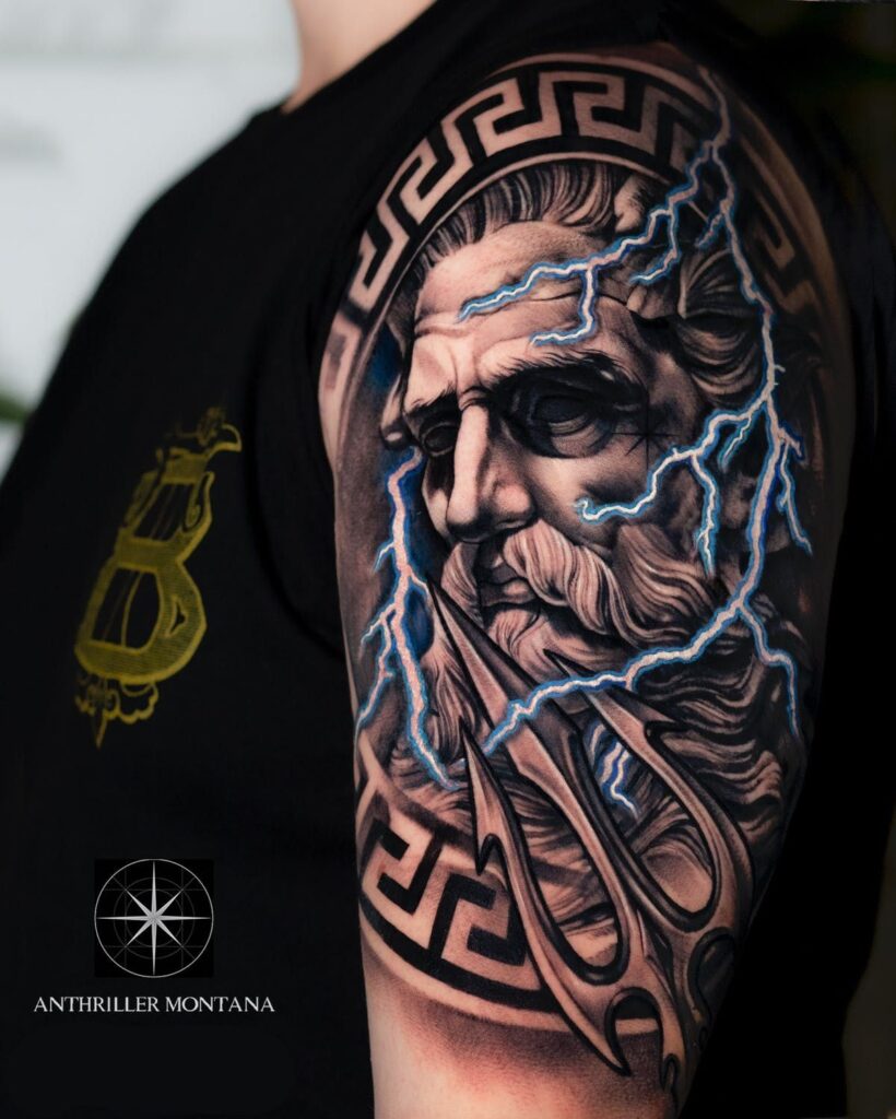 Zeus Greek God Sleeve Tattoo  TATTOOGOTO