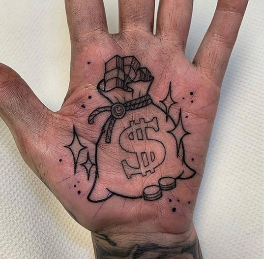 dollar bill sign tattoo