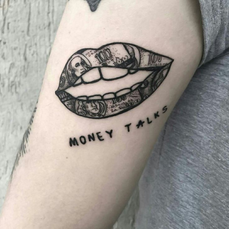 money sign tattoos girl