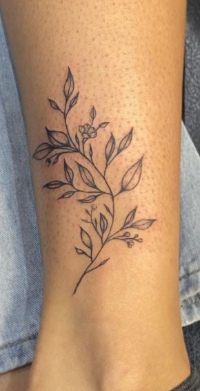 Tattoo of Butterflies Vines Ankle