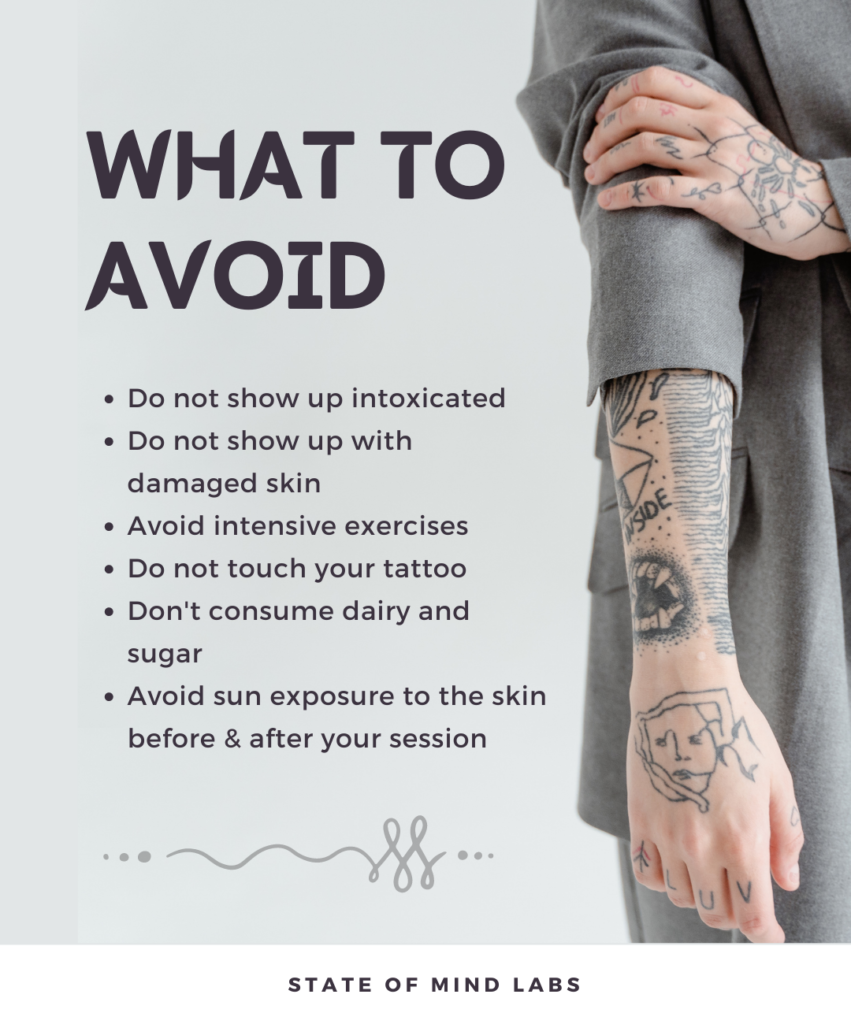 What To Avoid Before Getting A Tattoo 851x1024 