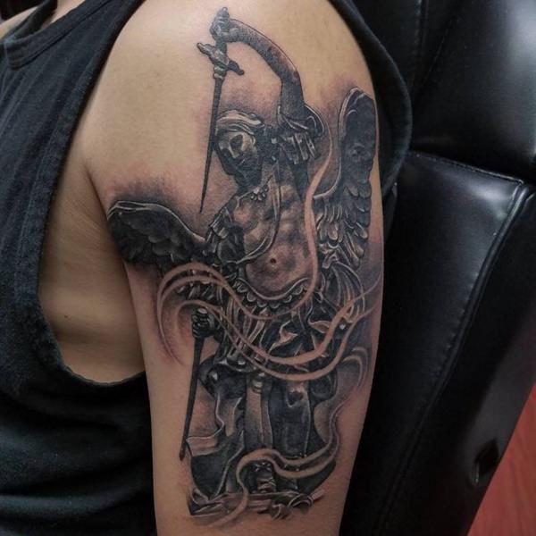 archangel michael sword tattoo