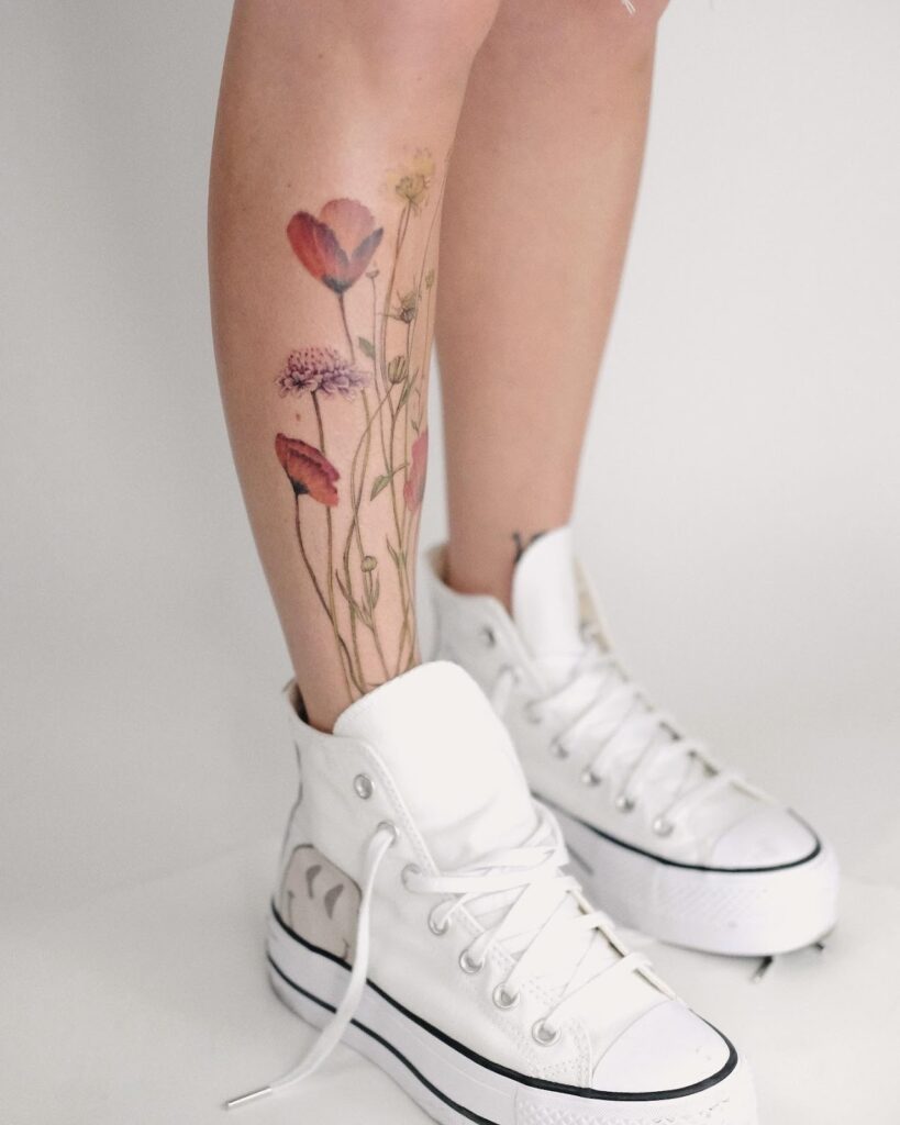 Flower Tattoo Leg