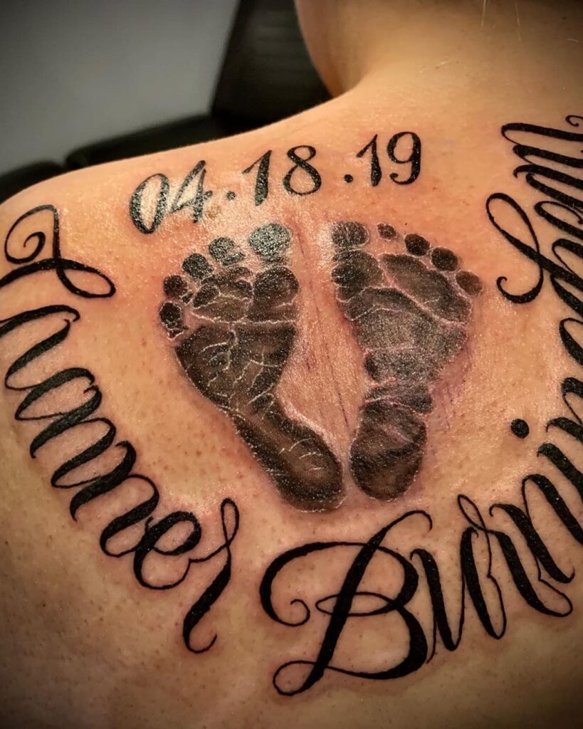 baby footprint tattoos on foot