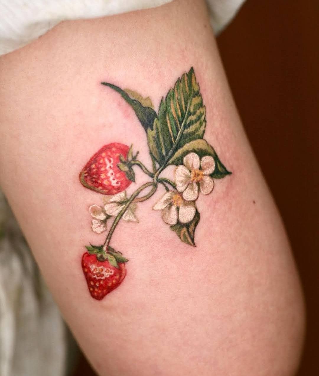 150+ Best Strawberry Tattoos With Meaning for Men and Women (2022 ...