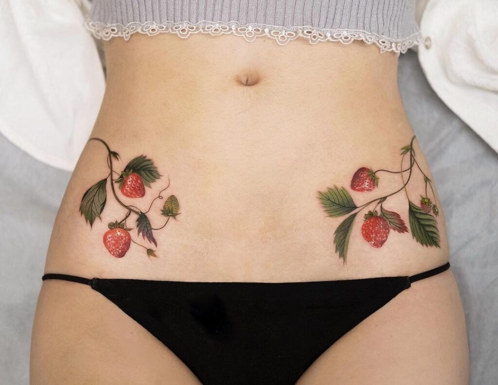 Strawberry Tattoos 60