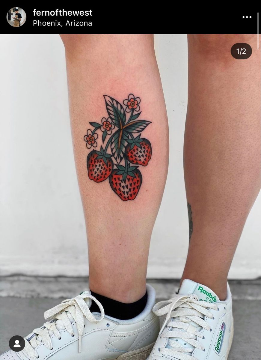 150+ Best Strawberry Tattoos With Meaning for Men and Women (2022 ...