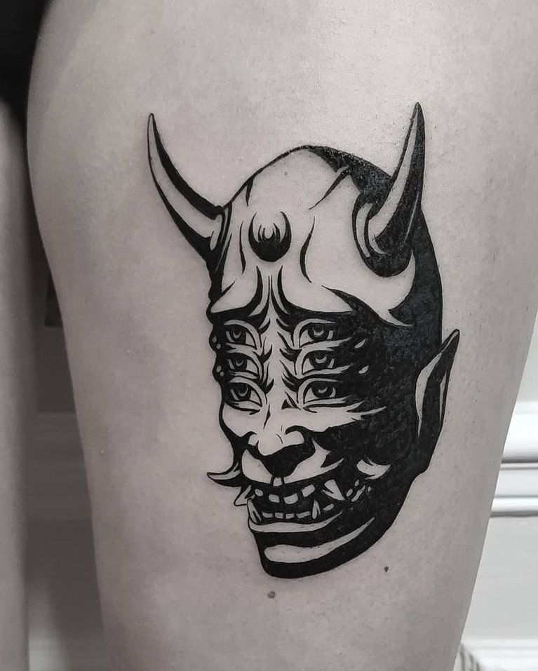 Oni Mask Tattoos 37