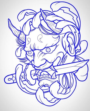 190+ Oni Mask Tattoo Designs with Meaning(2022) - TattoosBoyGirl