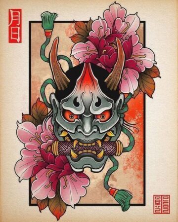 190+ Oni Mask Tattoo Designs with Meaning(2022) - TattoosBoyGirl