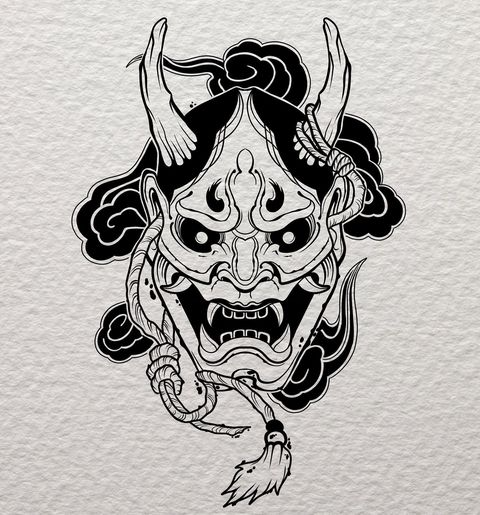 Oni Mask Tattoos 5