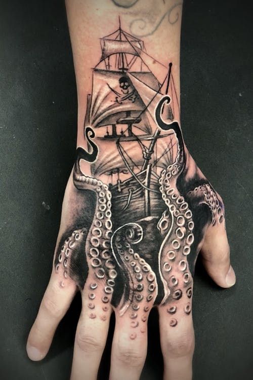 kraken ship tattoo