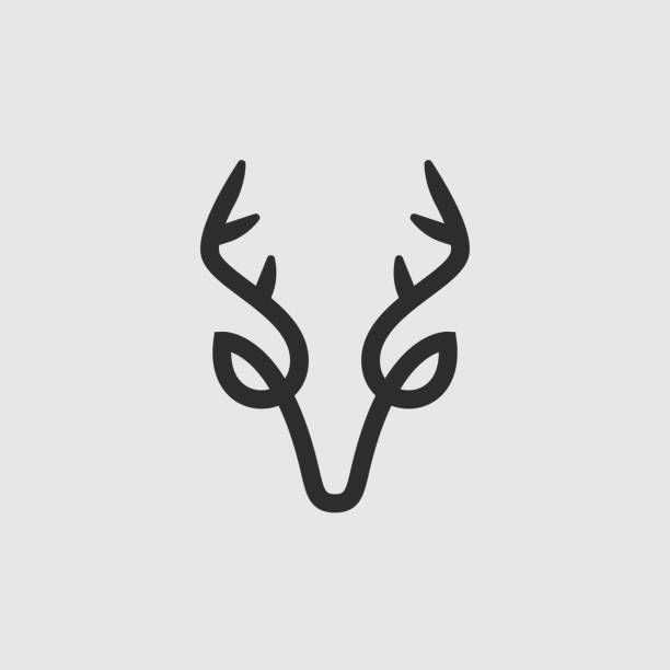 Stylized Geometric Deer Head Icon Design. Vector Illustration.