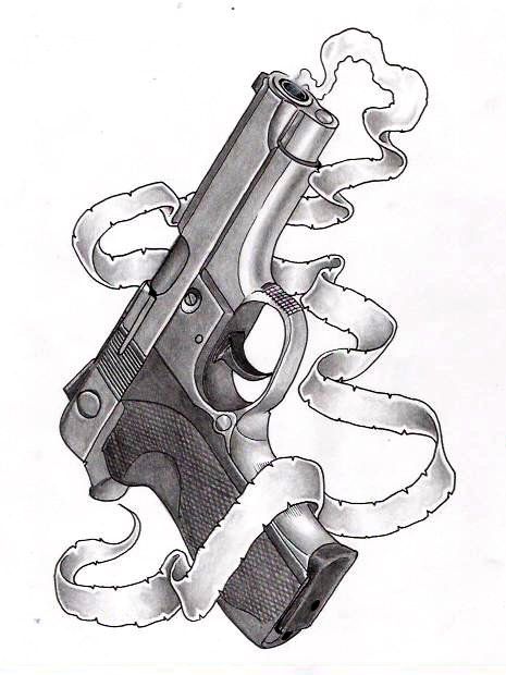 tatuaje de pistola 14
