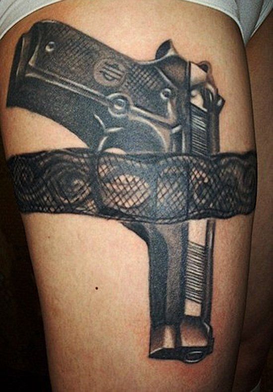 tatuaje de pistola 34