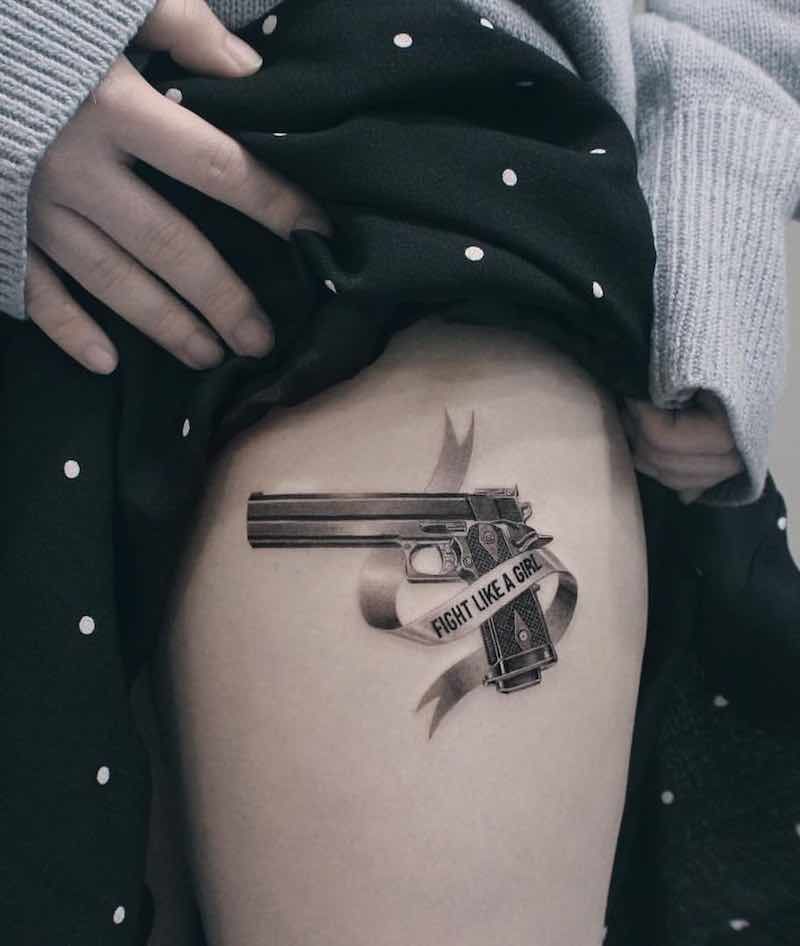 Gun Tattoo 45