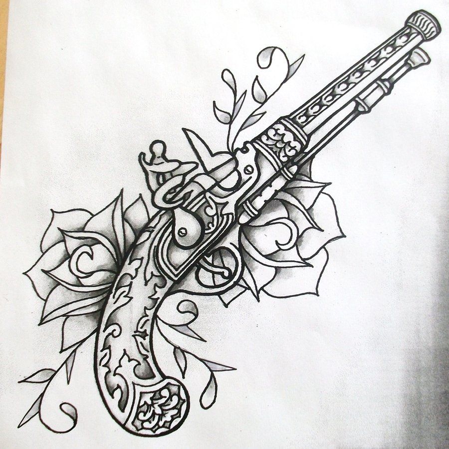 tatuaje de pistola 9