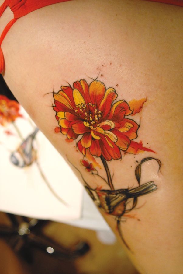 Marigold Tattoo 3