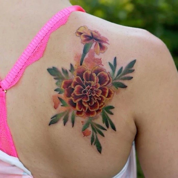 tatuaje de caléndula 61