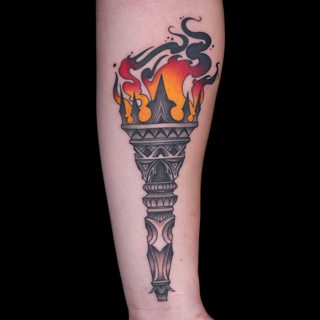 195+ Fierce Torch Tattoo Designs (2023) 791 Torch Tattoo 1