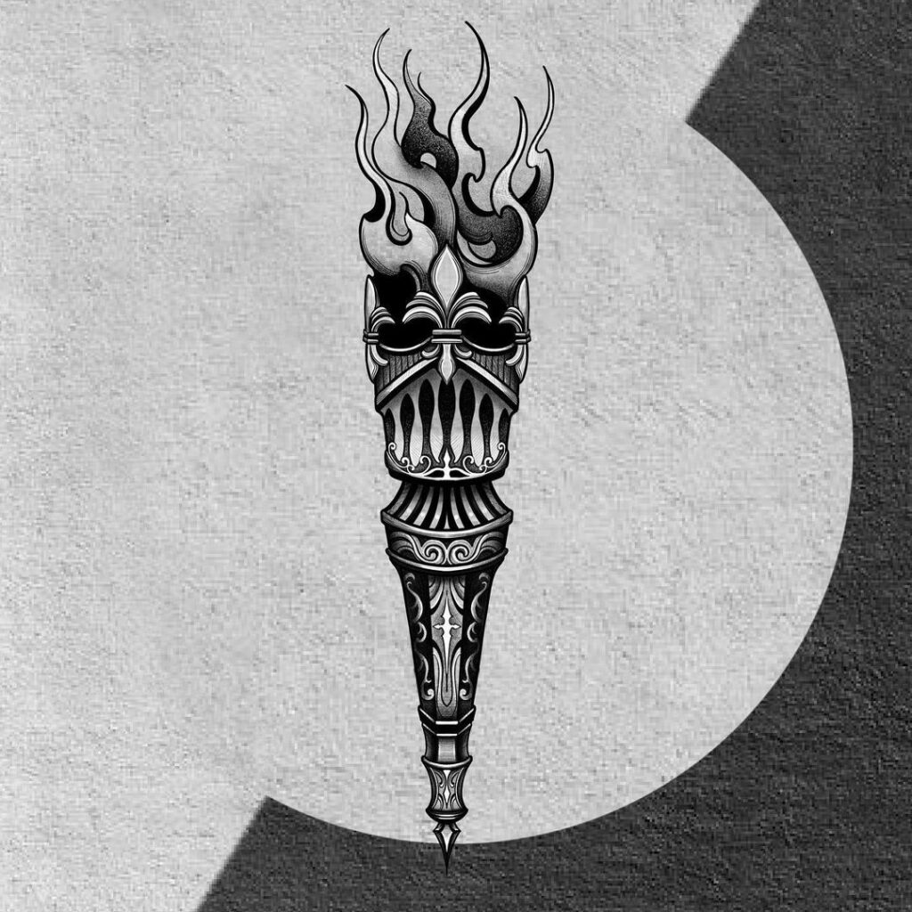 195+ Fierce Torch Tattoo Designs (2023) 792 Torch Tattoo 2