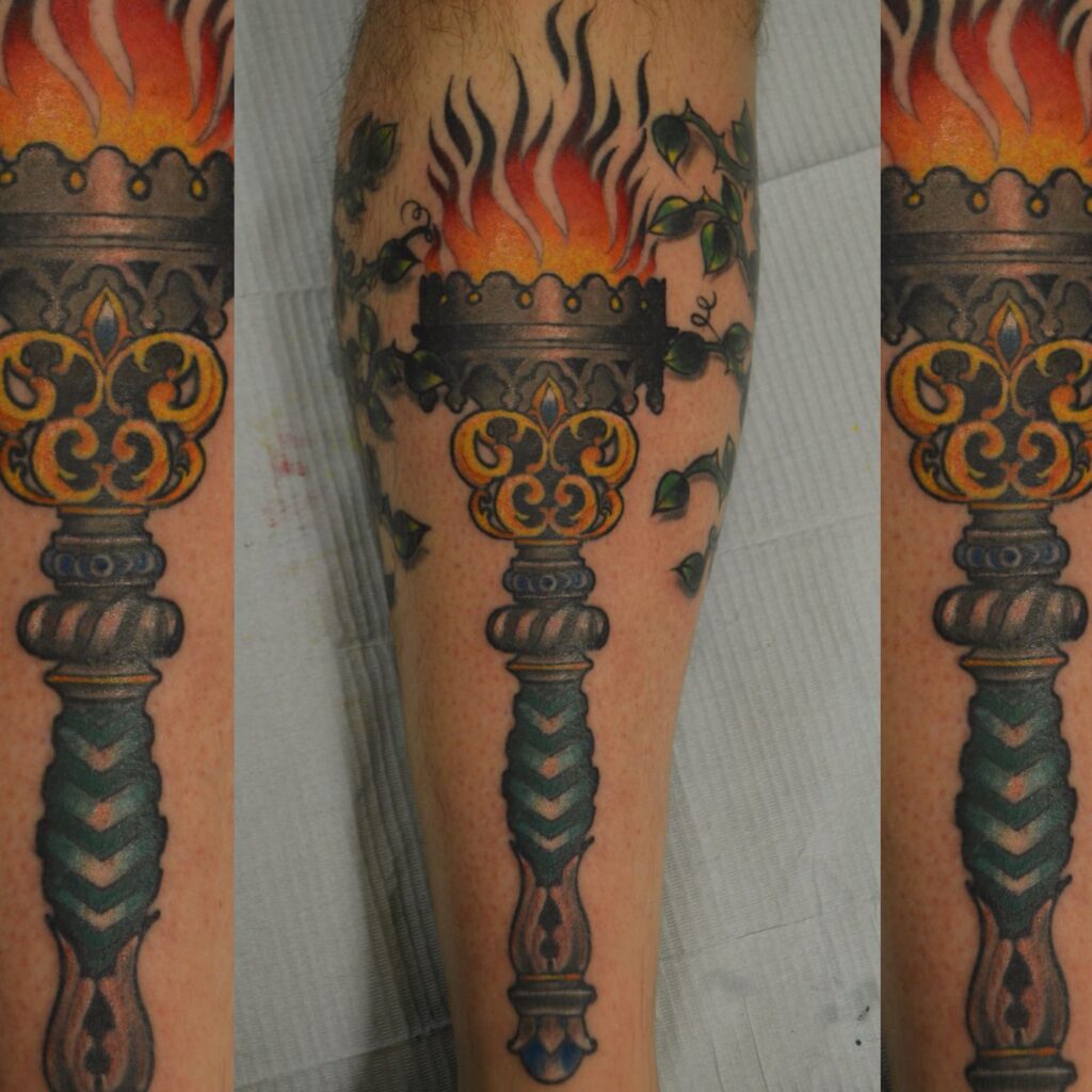 195+ Fierce Torch Tattoo Designs (2023) 845 Torch Tattoo 41