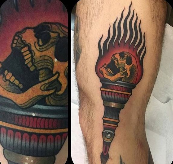 195+ Fierce Torch Tattoo Designs (2023) 877 Torch Tattoo 73