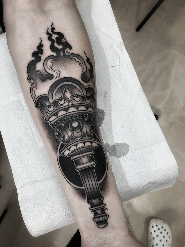 195+ Fierce Torch Tattoo Designs (2023) 805 Torch Tattoo 8