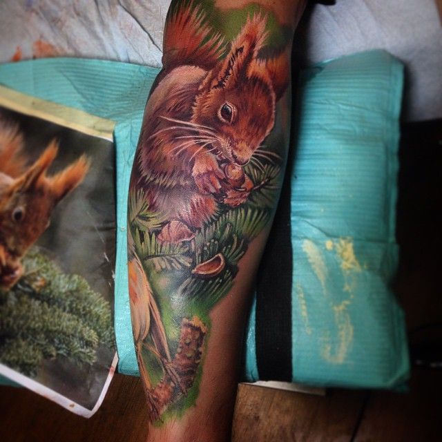 Toplist+ Cute Squirrel Tattoo Designs (2023) 1029 Squirrel Tattoo 133