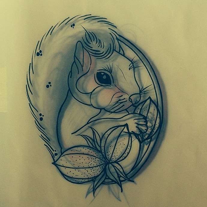 Squirrel Tattoo 140