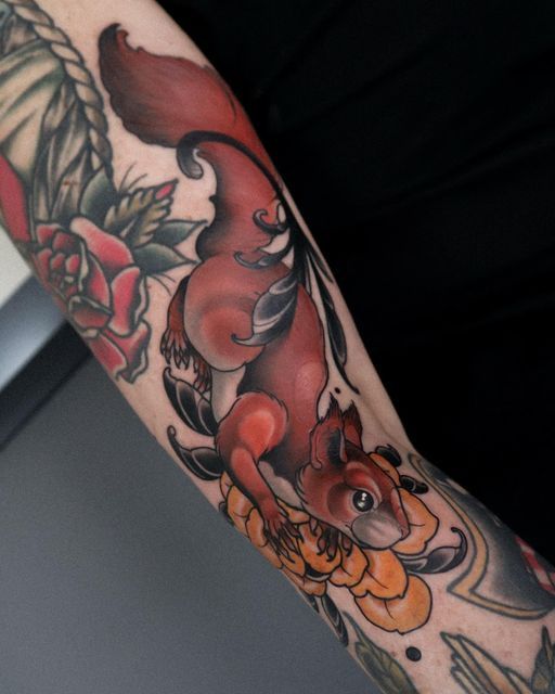 Toplist+ Cute Squirrel Tattoo Designs (2023) 910 Squirrel Tattoo 15