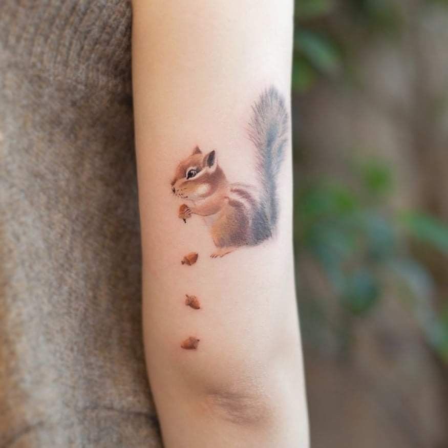 Toplist+ Cute Squirrel Tattoo Designs (2023) 1091 Squirrel Tattoo 195