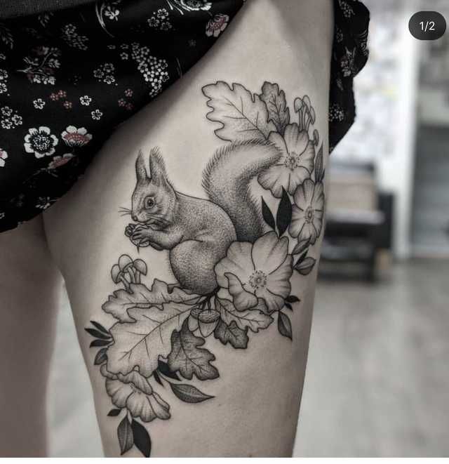 Toplist+ Cute Squirrel Tattoo Designs (2023) 1100 Squirrel Tattoo 204