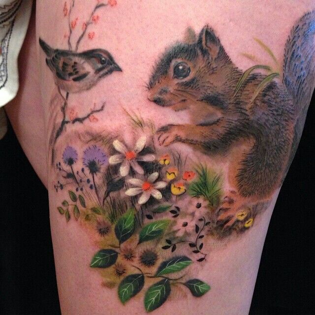 Toplist+ Cute Squirrel Tattoo Designs (2023) 933 Squirrel Tattoo 35