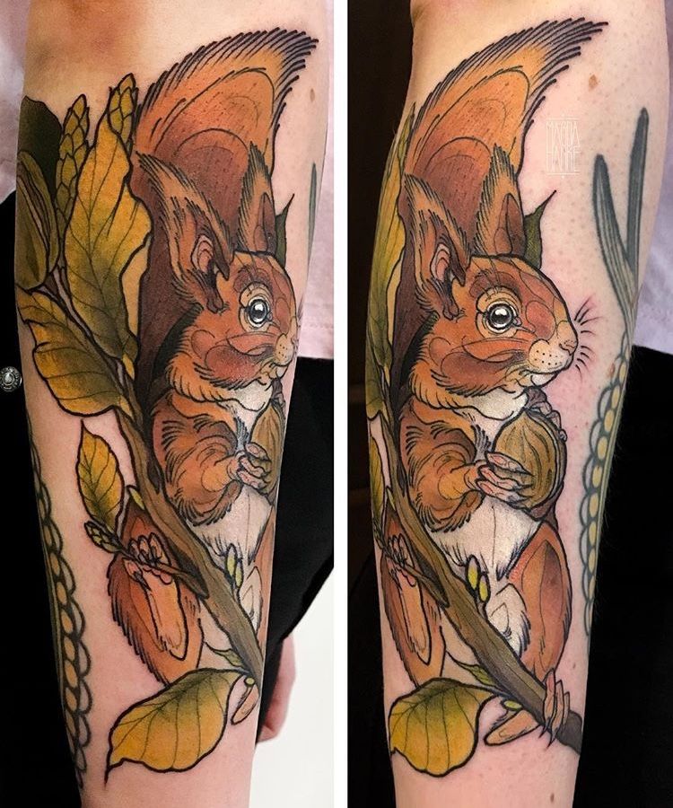 Toplist+ Cute Squirrel Tattoo Designs (2023) 891 Squirrel Tattoo 4
