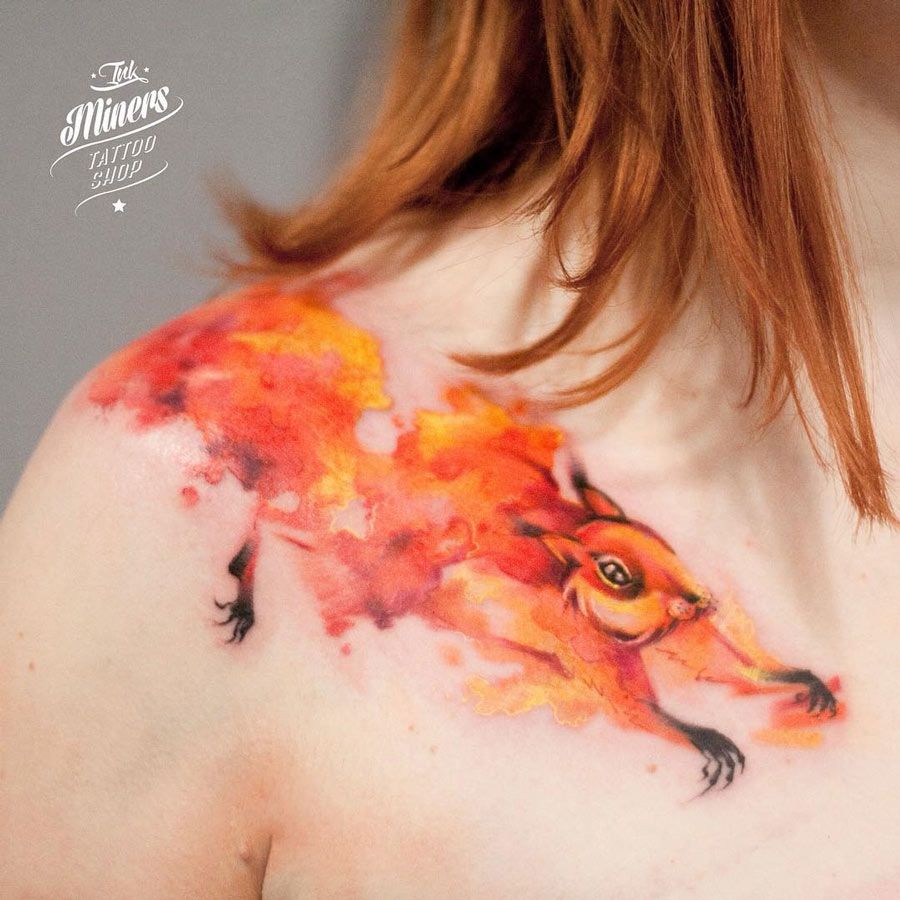Toplist+ Cute Squirrel Tattoo Designs (2023) 971 Squirrel Tattoo 74