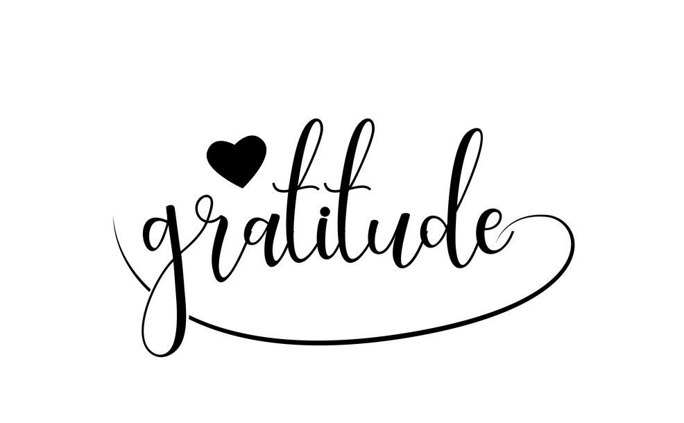 Gratitude Typography Text With Love Heart