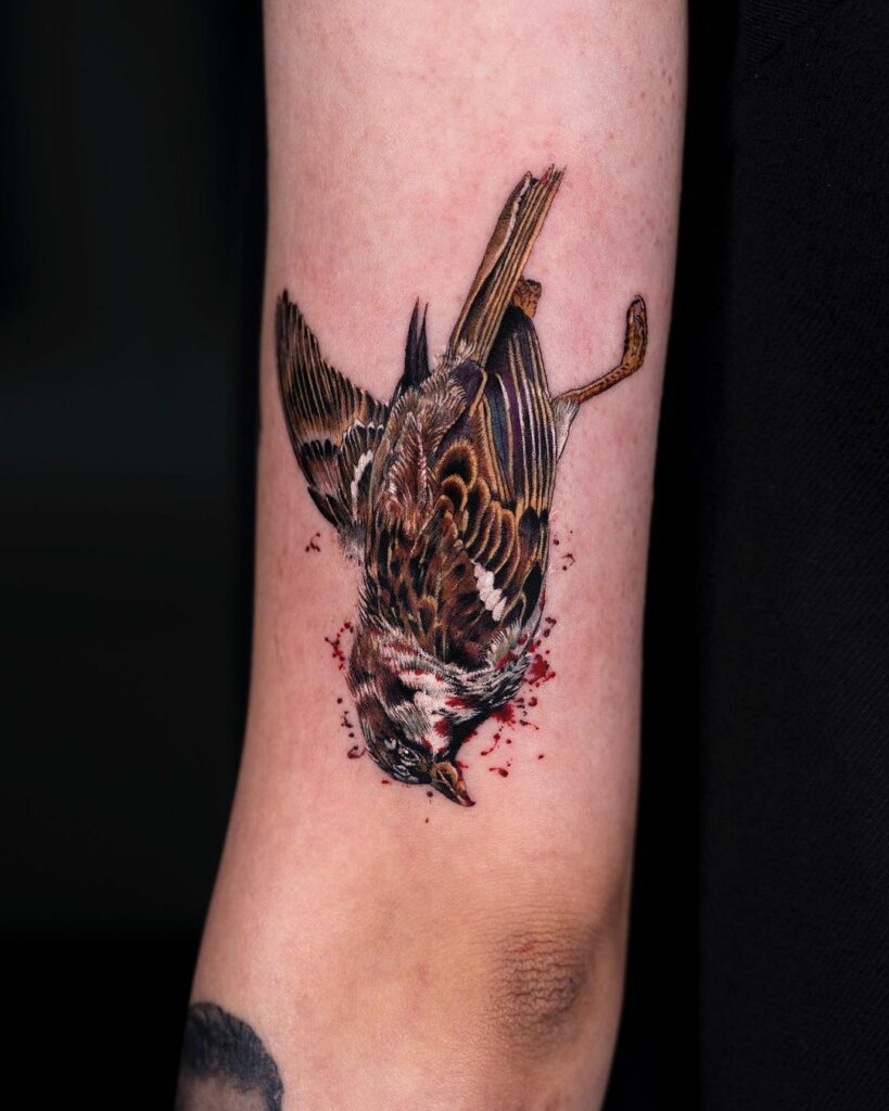Dokhwa Dead Bird Tattoo