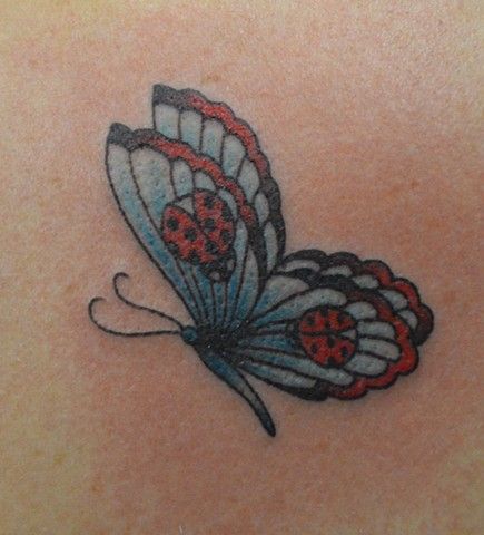 Ladybug And Butterfly Tattoo 3
