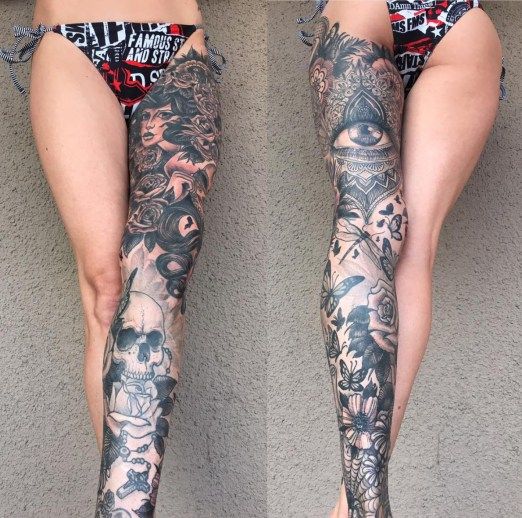 Leg Sleeve Tattoos 169