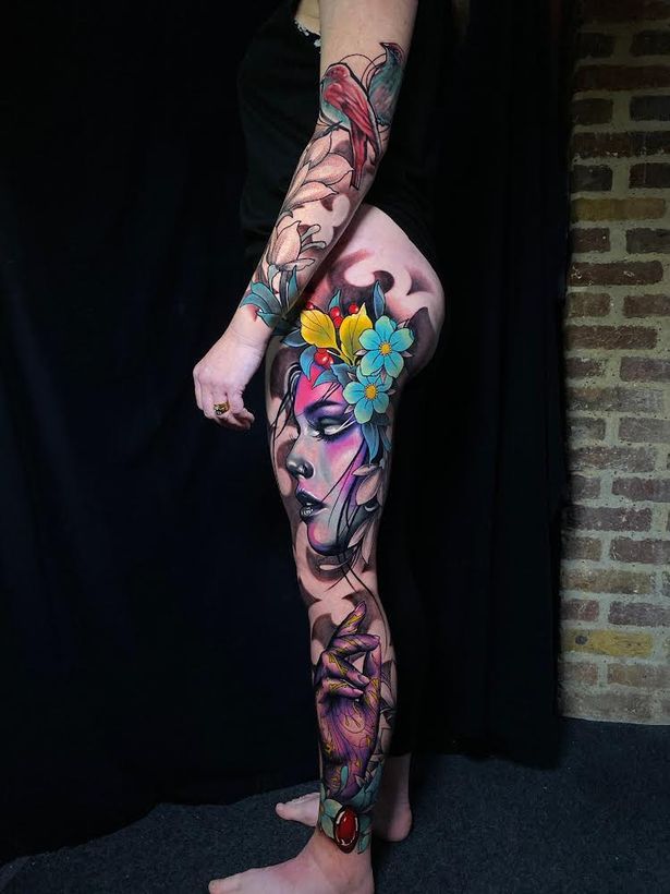 Leg Sleeve Tattoos 214