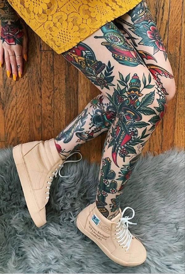 Leg Sleeve Tattoos 96